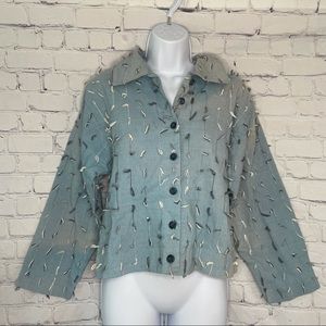 Silver Stream Frayed Denim Jacket Small